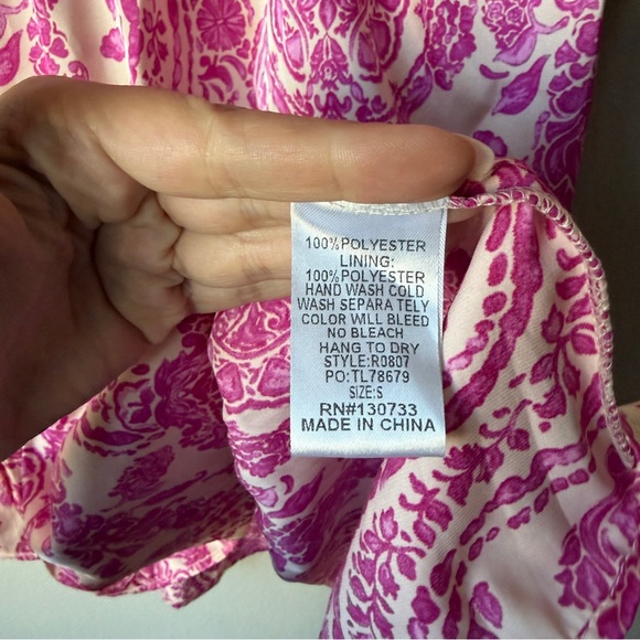 Umgee Pink White Paisley Floral Mini Dress Size S - Picture 5 of 5